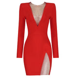 Women's Evening Dress Sexy Tight Bandage Dress Mesh Sequins Night