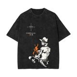 ONE PIECE T-shirt short sleeve summer washed old pure cotton loose