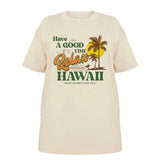 Oversized Retro Style Hawaii Beach T Shirt Women Short
