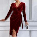 Women Dress Sexy Dress V-neck Hip Dress Cocktail Party Dress