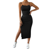 Women Dress Spring Suspender Skirt Sexy Backless Sheath Dress
