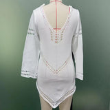 Beach Sweater Dress Summer Sexy Knitted Cutout Beach Bikini Swimsuit Blouse