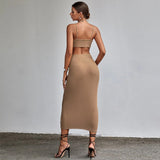 Women Dress Spring and Summer Sleeveless Backless Dress Sexy Cutout Suspender Hip Skirt