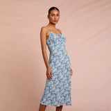 Robe Bridgerton Floral Sexy Mid-Length to Long Slim Fit Retro Spaghetti Straps Dress