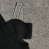 Women Evening Dress V-neck Dress Black Hip-Wrapped Skirt Sexy Dress