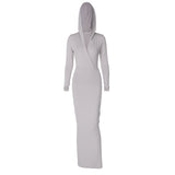 Women Dresse Long Sleeve V-neck Slim Fit Sheath Dress