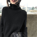 Women Knitted Pullover Turtleneck Autumn Sweater Loose Base Shirt