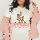 Cowgirls Retro Western Graphic Tee Summer Cute Fashion Women