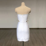 Women's Evening Dress Hollow Chain Dress Hip Skirt Backless Bodysuit