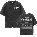 Rapper JUICE WRLD Graphic T-Shirt Men's Hip Hop Vintage Washed