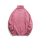 Unisex Sweater Winter Chessboard Plaid Turtleneck Sweater