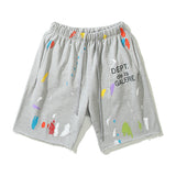 Gallery Dept Shorts Hand Painted Graffiti Ink Splashed Alphabet Casual Shorts