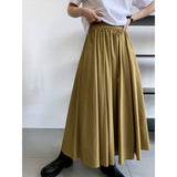 Women Skirt A- line Pleated Skirt Long Skirt Spring Umbrella Skirt