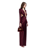 Women Dresses Sexy Deep V-neck Hollow Backless Dress Dress (Zns0409)