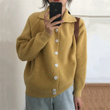 Women Knitted Cardigan Autumn Winter Retro Baggy Coat