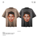 American vintage street T-shirt pure cotton retro men's and women's summer loose