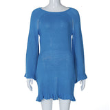 Women Dresses Sexy Hollow-out Backless Sheath Fishtail Dress