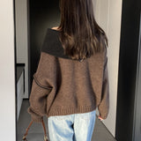 Women Winter Knitted Sweater Autumn Sweater Long Sleeve Zipper Sweater R8922