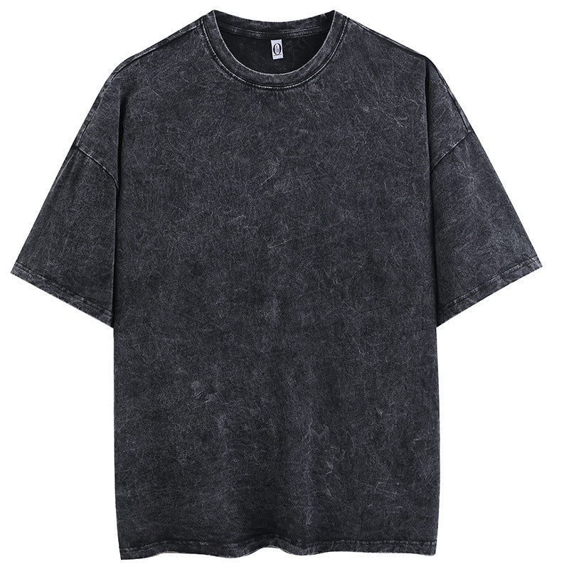Washed Summer Vintage Printed T-Shirt Hip Hop Men's and Women's Short Sleeves