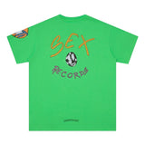 CHH Chrome Heart T Shirts Croix Sex Records Graffiti Short Sleeve