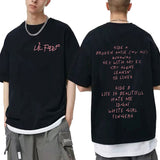 Rapper Lil Peep Pink Print Graphic Tee Shirt Men Casual