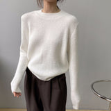 Women Winter Knitted Sweater Long Sleeve Thick Knitwear 8t7196