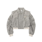 Women Jacket Autumn Loose Lapels Pleated Long Sleeve Jacket