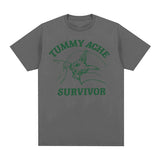 Funny Tummy Ache Survivor Meme Print Graphics T-Shirt Men