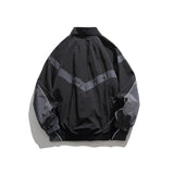 Unisex Jacket Retro Patchwork Contrast Color Loose Lapel Jacket