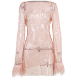 Women Dresses Mesh Dress Sexy Dress (Bla0420)
