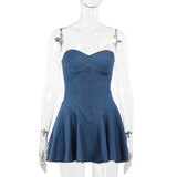 Women Dresses Summer Hip Skirt Sexy Imitation Denim Dress