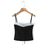 Women Tops Spring/Summer Bow Bandage Lace Strap Sexy Top