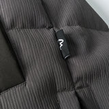 Unisex Winter Cotton Coat Stand-up Collar down Jacket Vintage Pocket Decorative down Jacket