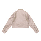 Women Jacket Short PU Leather Coat Racing Suit