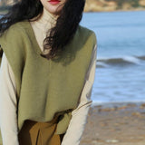 Women Knitted Pullover Autumn and Winter Leisure Knitwear Vest