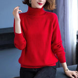 Women Knitwear Autumn and Winter Turtleneck Knitwear Loose Sweater