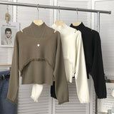 Women Knitted Pullover Vintage Autumn Long Sleeve Knitted Top