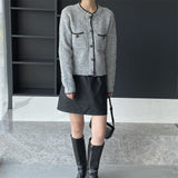 Women Cardigan Sweater Autumn Sweater Coat Knitted Cardigan Short Top 3t843
