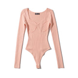 Women Sweater Knitwear Texture Jumpsuit Autumn and Winter Square Collar Knitted Top Bottoming Shirt