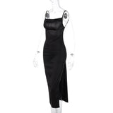 Women Dresses Autumn Sexy Backless Slim Fit Split Dress