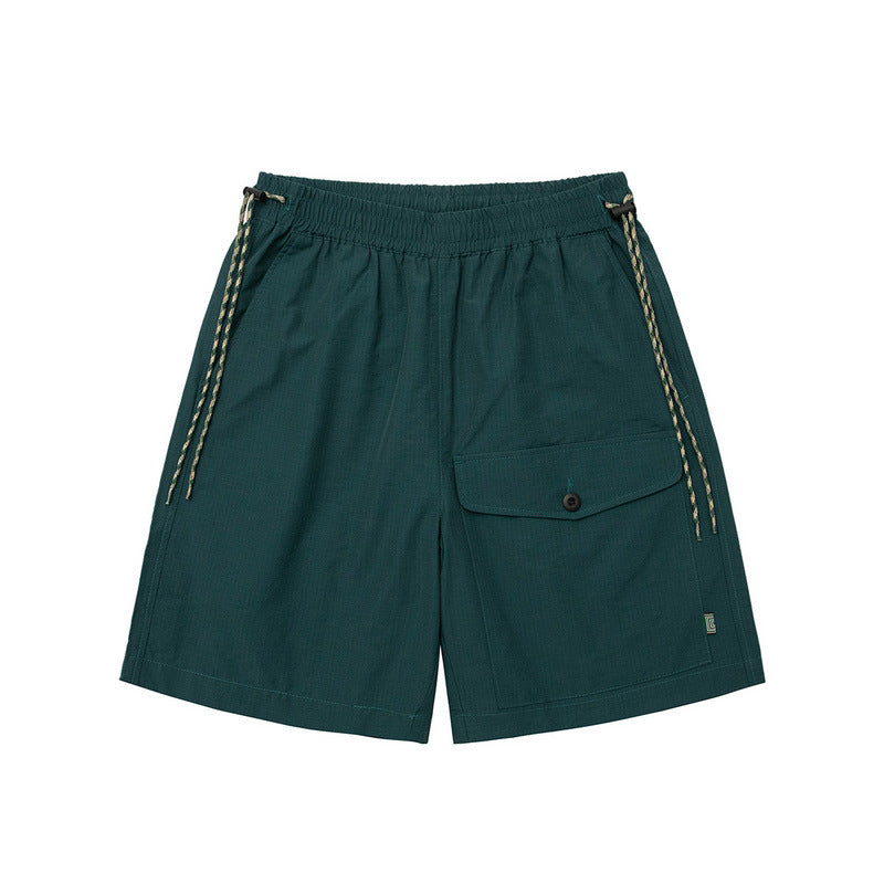 Men Shorts Retro Dark Green Casual Cargo Shorts