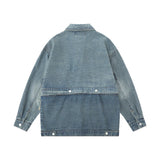 Women Jacket Detachable Two-Way Denim Jacket Embroidered Autumn Baggy Coat