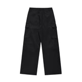 Men Sweatpants Pleated Multi-Pocket Cargo Pants Sports Straight-Leg Wide-Leg Pants