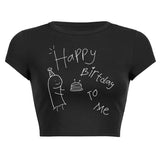 Women T-shirt Simple Printed T-shirt Top