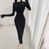 Women Dresses Long Sleeve Dress Autumn Hip Skirt