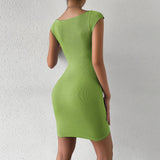 Women Dress Spring and Summer Sexy Nightclub Skirt Sleeveless Knitted Hip Spaghetti Straps Dress