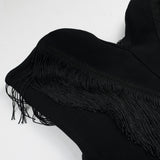 Women Evening Dress Sexy Tassel Formal Dress V-neck Bandage One-Piece Dress