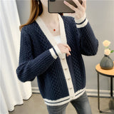 Women Knitwear Fall/Winter V-neck Sweater Coat Loose Knitted Cardigan