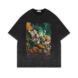 Washed vintage short-sleeved T-shirt oversize