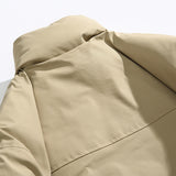 Unisex Winter Cotton Coat Three-Dimensional Pocket Decoration Workwear Cotton Coat Retro Stand-up Collar Cotton-Padded Clothes